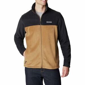 Columbia Men’s Full Zip Fleece Jacket Black Brown Colorblock Mens Jacket